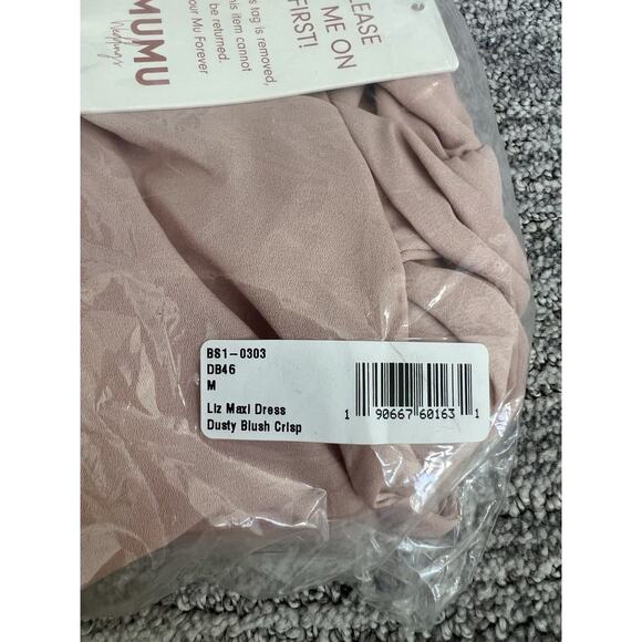 Show Me Your Mumu Liz Maxi Bridesmaid Wedding Dress Dusty Blush Crisp NWT$188 M - Picture 9 of 9